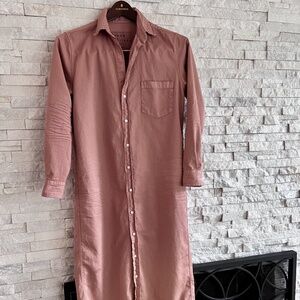 Frank & Eileen Rory cotton shirt dress in dusty pink cotton. Like new.
